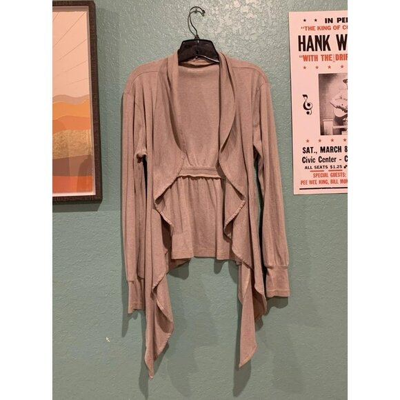 CONVERSE ONE STAR Women's Cardigan Sweater Small Gray Open Front Shawl Collar - Picture 1 of 3